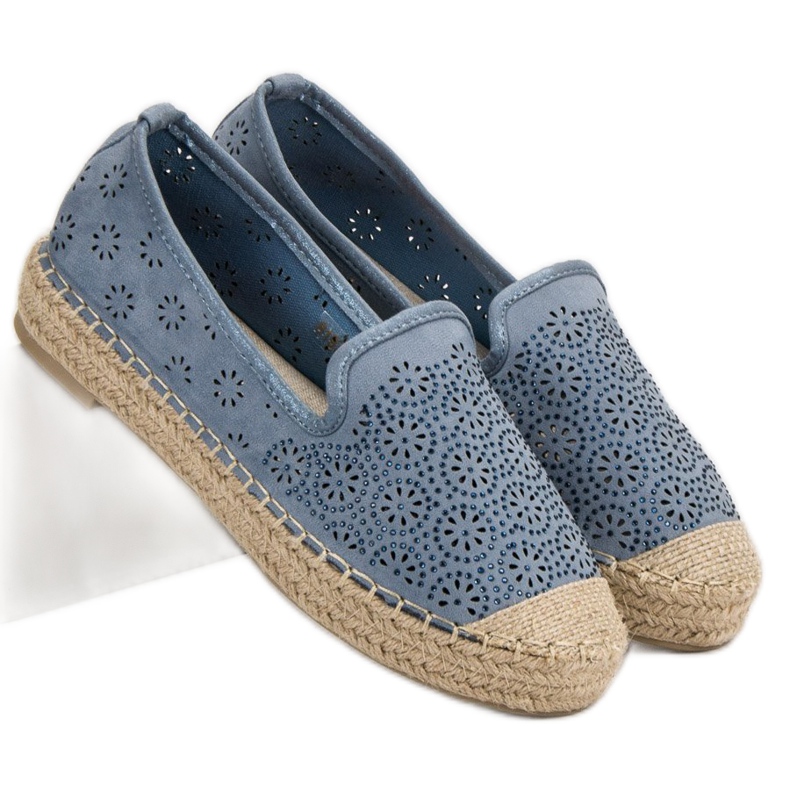Espadrilles Ajourées En Daim bleu 2