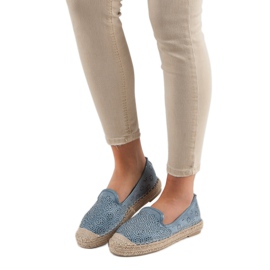 Espadrilles Ajourées En Daim bleu 6