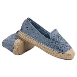 Espadrilles Ajourées En Daim bleu 5