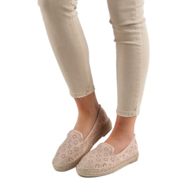 Espadrilles Ajourées En Daim rose 6