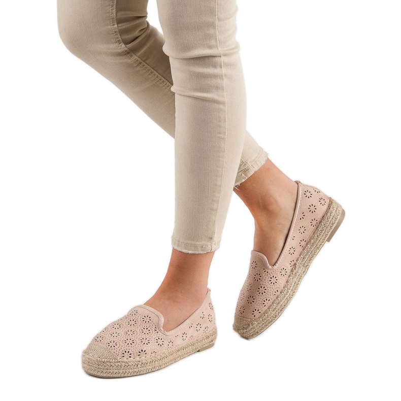 Espadrilles Ajourées En Daim rose 1