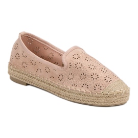 Espadrilles Ajourées En Daim rose 2