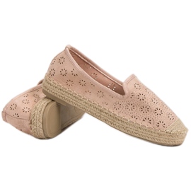 Espadrilles Ajourées En Daim rose 4