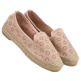 Espadrilles Ajourées En Daim rose 5