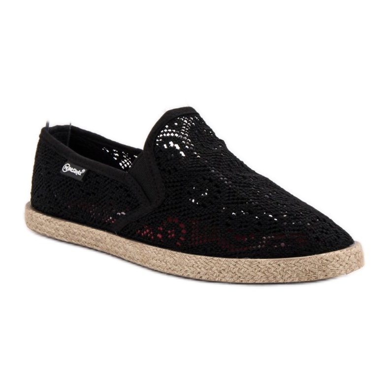 Mckeylor Slipons noirs en dentelle 1