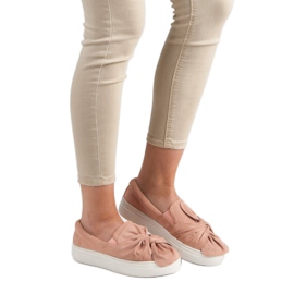 Slipons en daim avec nœud VICES rose 6