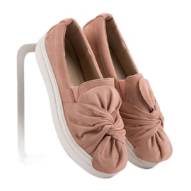 Slipons en daim avec nœud VICES rose 5