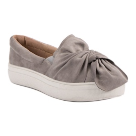 Slipons en daim avec nœud VICES gris 5