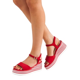Vinceza Sandales compensées confortables rouge 2