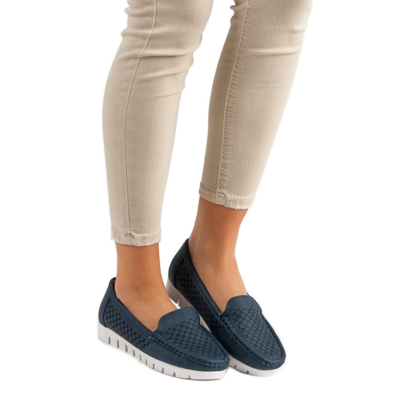 Vinceza Mocassins bleu marine 2
