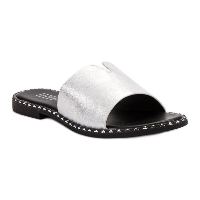 Filippo Pantoufles Brillantes Confortables gris 1