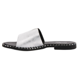 Filippo Pantoufles Brillantes Confortables gris 2