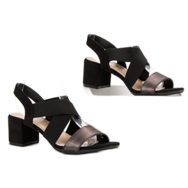 Filippo Sandales à paillettes Vinceza noir 2