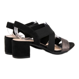 Filippo Sandales à paillettes Vinceza noir 1