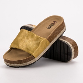 Kylie Chaussons Moutarde Brillant jaune 2
