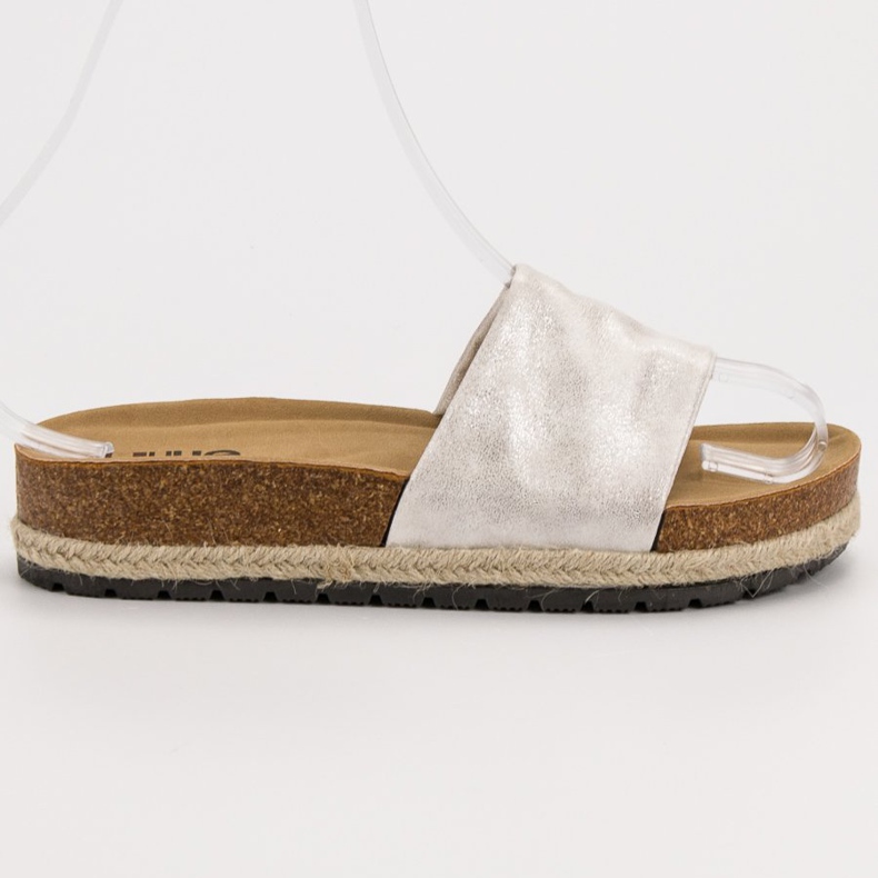 Kylie Pantoufles Argent Brillant gris 2