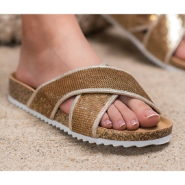 Kylie Chaussons Dorés À Paillettes 2