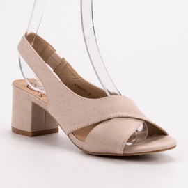 Kylie Sandales beiges en daim 4