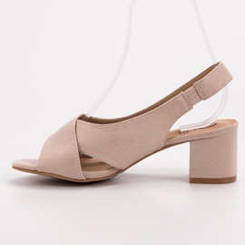Kylie Sandales beiges en daim 5