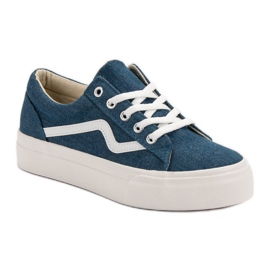 Kylie Baskets en jean à la mode bleu 2