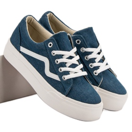 Kylie Baskets en jean à la mode bleu 5