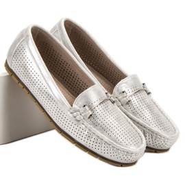 Kylie Mocassins en argent gris 1