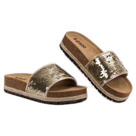 Kylie Chaussons Dorés À Paillettes d'or 1