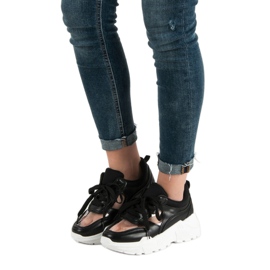 SHELOVET Baskets transparentes noir 1