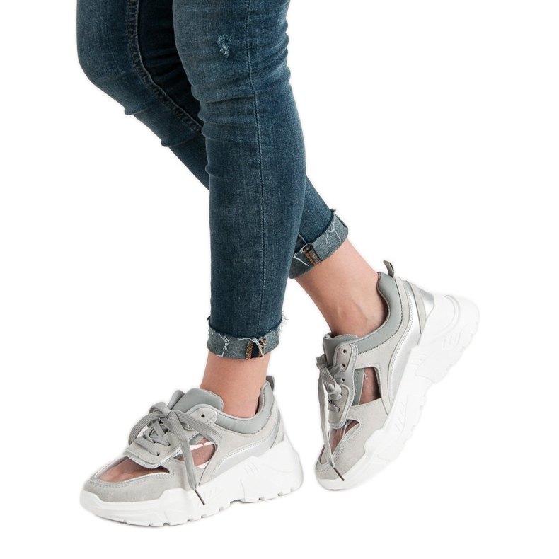 Baskets transparentes gris 2