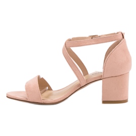 Seastar Sandales en daim sur un bar rose 2