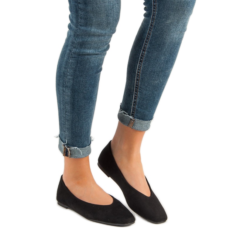 Seastar Ballerines en daim noires le noir 2