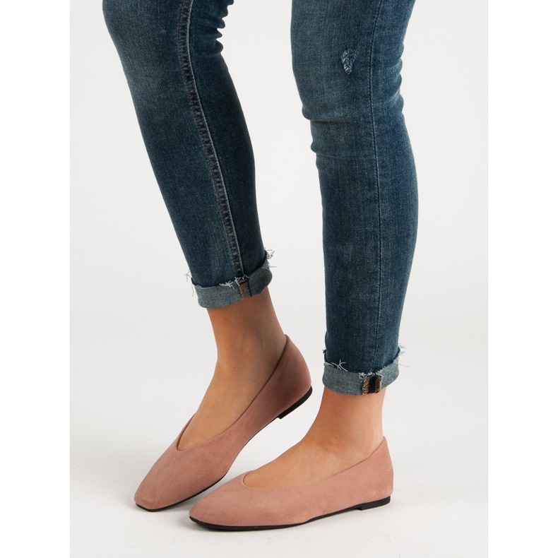 Seastar Ballerines en daim poudré rose 1