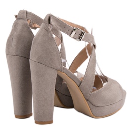 Seastar Sandales en daim sur la plate-forme gris 3