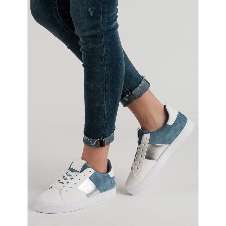 Chaussures de sport confortables blanc bleu 2