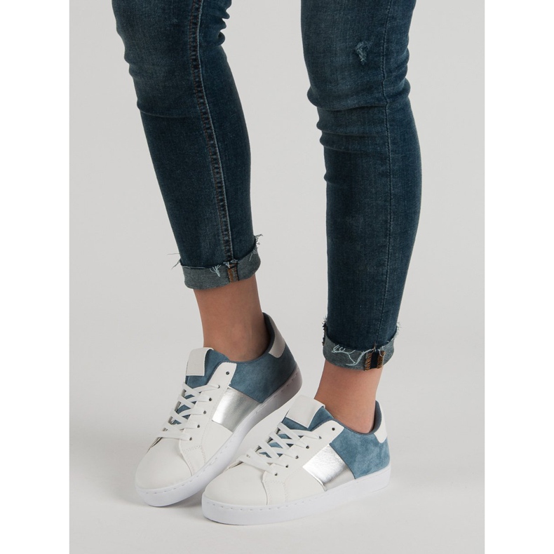 Chaussures de sport confortables blanc bleu 1