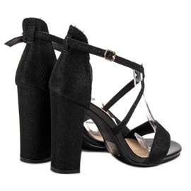 Seastar Sandales élégantes à paillettes noir 2