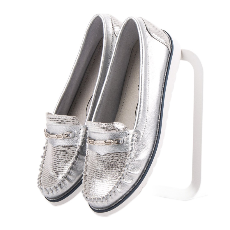 Filippo Mocassins en cuir confortables gris 1 Filippo Mocassins en cuir confortables gris 1