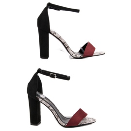 Danic Sandales à talons hauts noir rouge 2