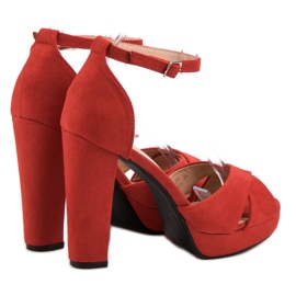 Seastar Sandales confortables à talons hauts rouge 4