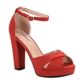 Seastar Sandales confortables à talons hauts rouge 5