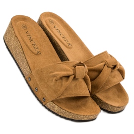 Slippers en daim VINCEZA brun 3