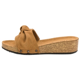 Slippers en daim VINCEZA brun 5