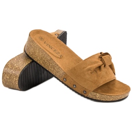 Slippers en daim VINCEZA brun 6