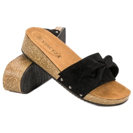 Slippers en daim VINCEZA le noir 5
