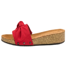 Slippers en daim VINCEZA rouge 6