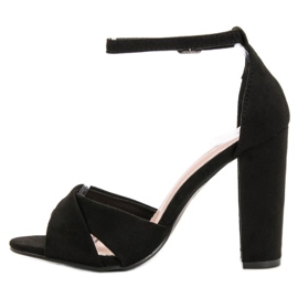 SHELOVET Sandales noires élégantes 1