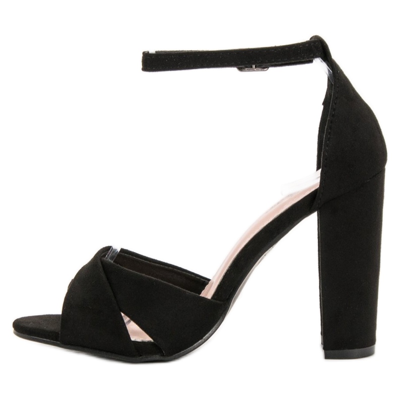 SHELOVET Sandales noires élégantes 1