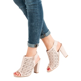 Queen Vivi Sandales ajourées à tige rose 1