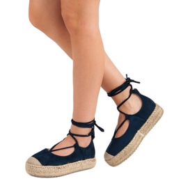 Corina Espadrilles nouées bleu marine 1