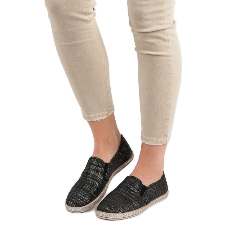 Ideal Shoes Slipons confortables noir 1